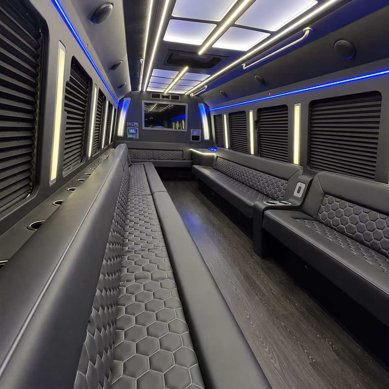 Baton Rouge Bachelor & Bachelorette Transportation party bus interior