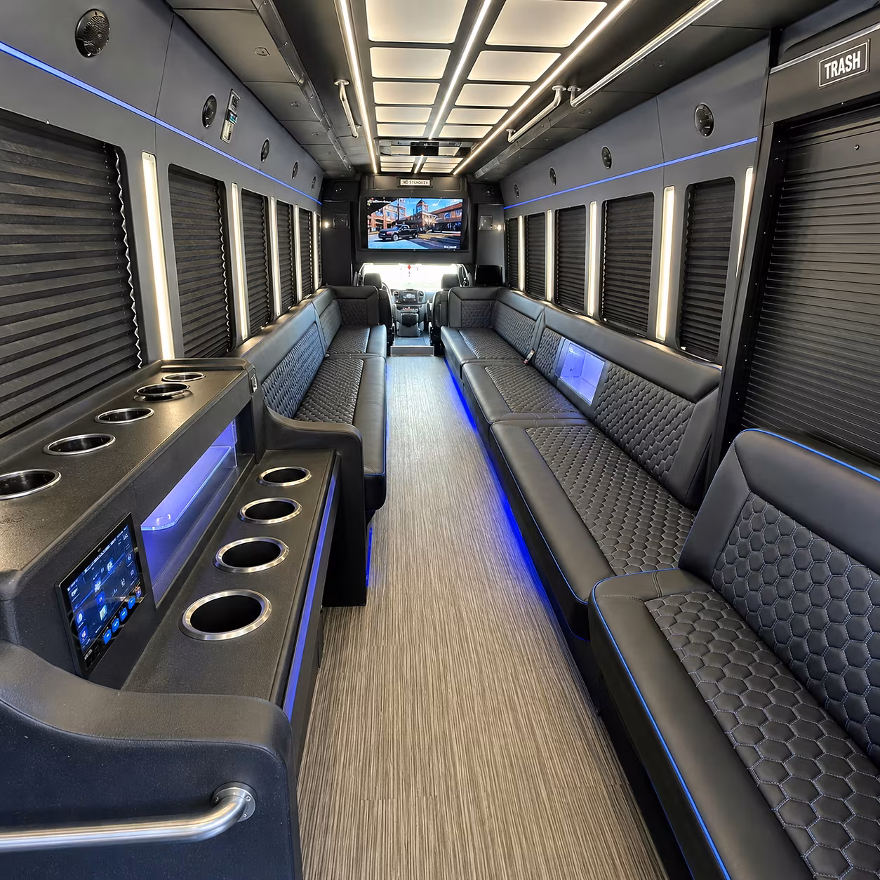Baton Rouge Concert & Music Festival Transportation party bus interior