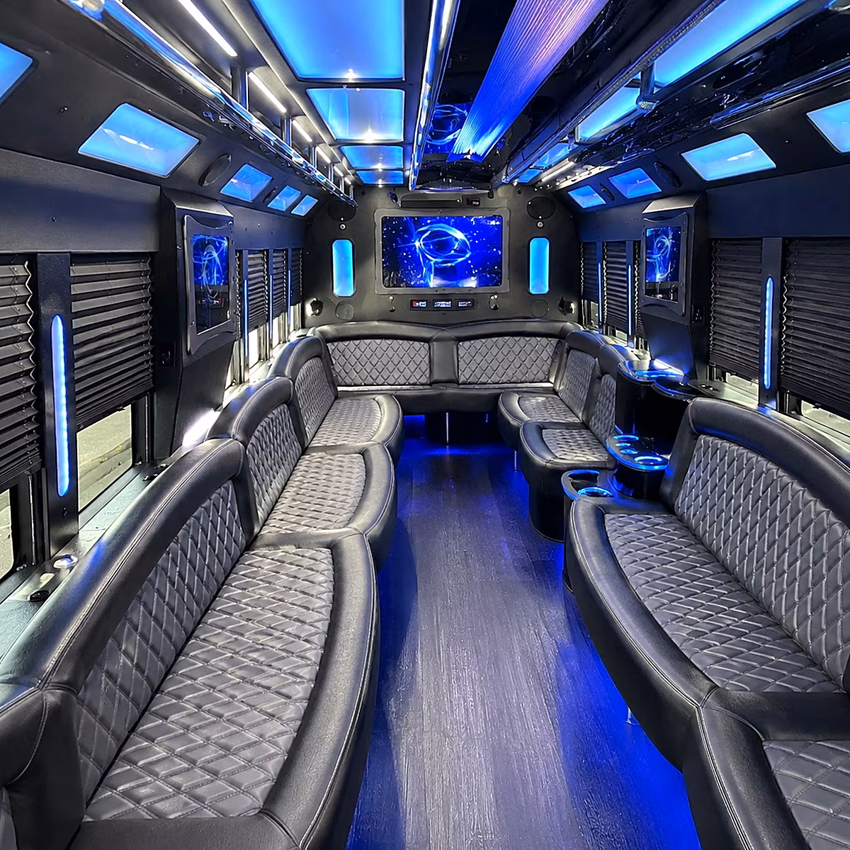 Baton Rouge Sporting Event Transportation party bus interior