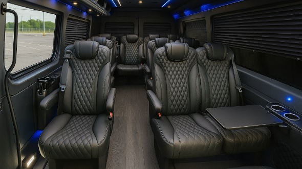 Interior of Charter Bus Company Baton Rouge's 18 Passenger Minibus in Baton Rouge