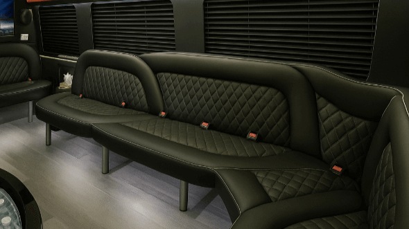 Interior of Charter Bus Company Shreveport's 18 Passenger Party Bus in Shreveport