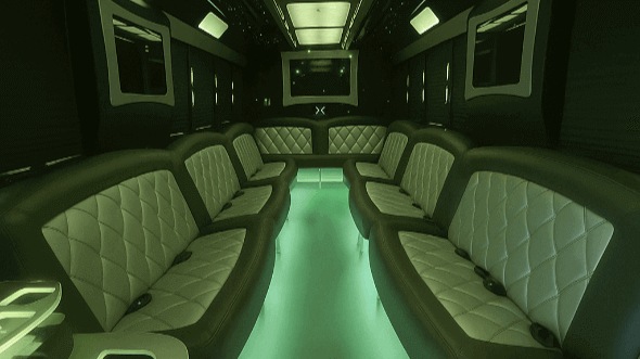 Interior of Charter Bus Company Houston's 20 Passenger Party Bus in Houston
