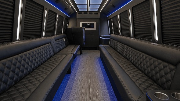 Interior of Charter Bus Company Metairie's 20 Passenger Party Bus in Metairie