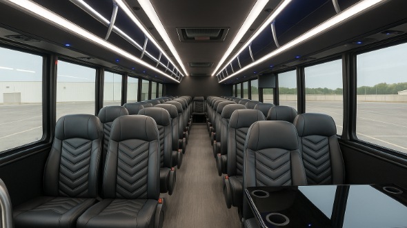 Interior of Charter Bus Company Baton Rouge's 25 Passenger Minibus in Baton Rouge