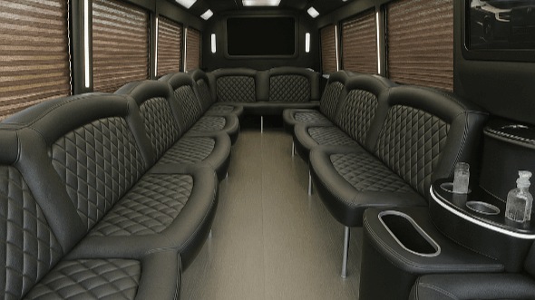 Interior of Charter Bus Company Mobile's 25 Passenger Party Bus in Mobile