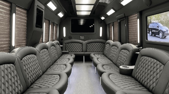 Interior of Charter Bus Company Shreveport's 25 Passenger Party Bus in Shreveport