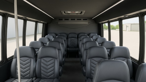 Interior of Charter Bus Company Baton Rouge's 28 Passenger Minibus in Baton Rouge