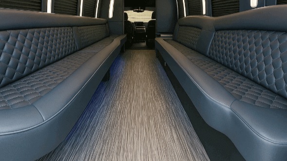 Interior of Charter Bus Company Beaumont's 30 Passenger Party Bus in Beaumont