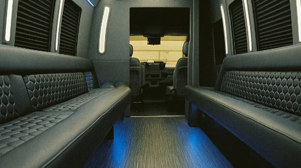 Interior of Charter Bus Company Jackson's 30 Passenger Party Bus in Jackson