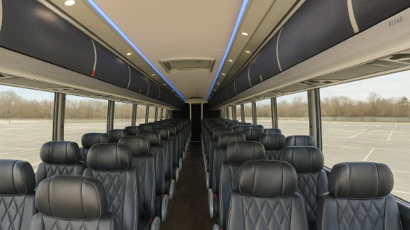 Interior of Charter Bus Company Baton Rouge's 40 Passenger Charter Bus in Baton Rouge