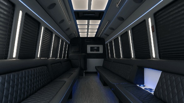 Interior of Charter Bus Company Jackson's 40 Passenger Party Bus in Jackson