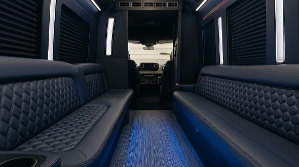 Interior of Charter Bus Company Mobile's 40 Passenger Party Bus in Mobile