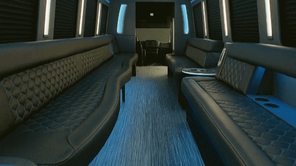 Interior of Charter Bus Company Pasadena's 40 Passenger Party Bus in Pasadena