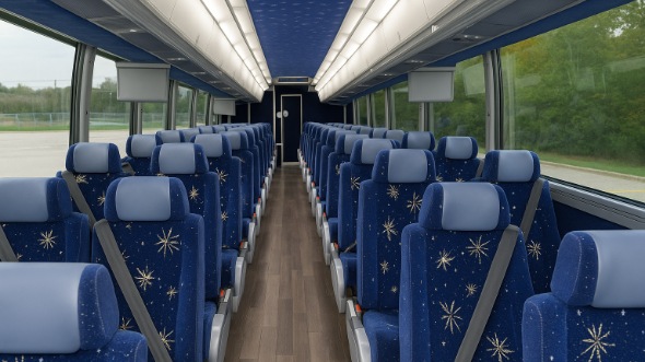 Interior of Charter Bus Company Baton Rouge's 45 Passenger Charter Bus in Baton Rouge
