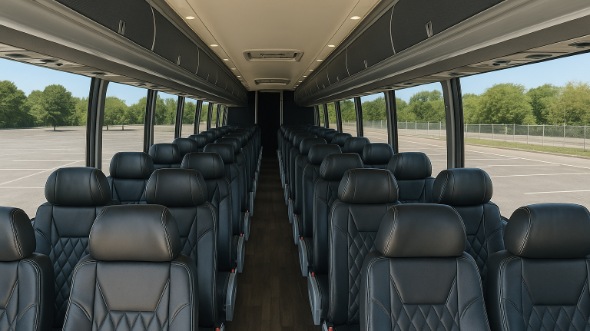 Interior of Charter Bus Company Baton Rouge's 46 Passenger Charter Bus in Baton Rouge