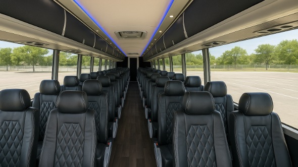 Interior of Charter Bus Company Baton Rouge's 47 Passenger Charter Bus in Baton Rouge