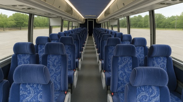 Interior of Charter Bus Company Baton Rouge's 51 Passenger Charter Bus in Baton Rouge