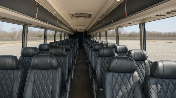 Interior of Charter Bus Company Baton Rouge's 55 Passenger Charter Bus in Baton Rouge